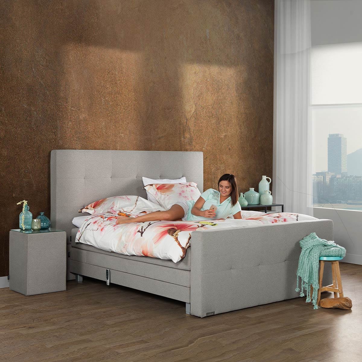 Caresse Platinum 9710 boxspring in slaapkamer