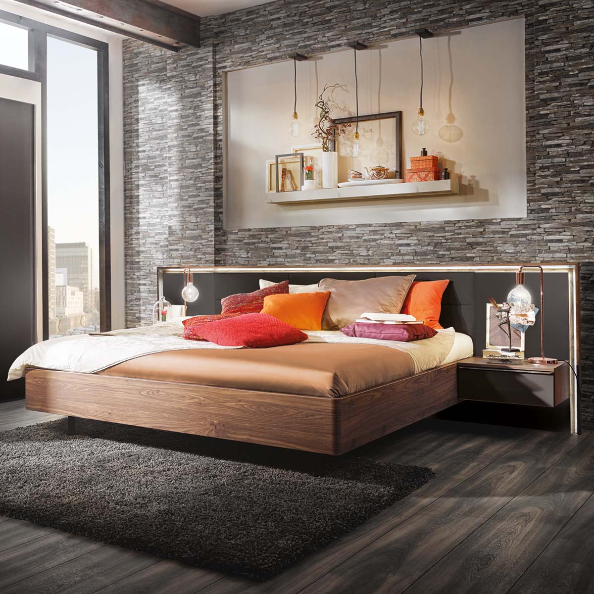 Concept Me Nolte hout zwart bed