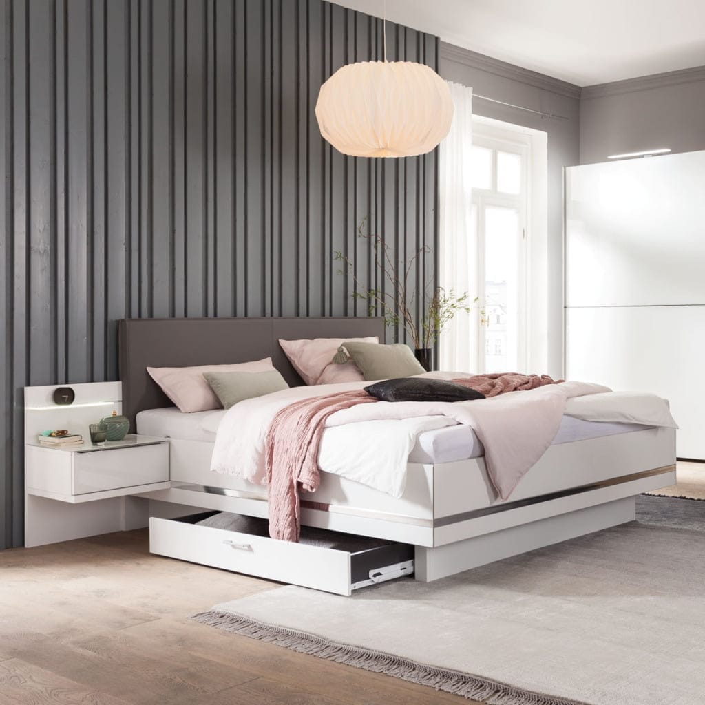 Concept Me Nolte wit met bruin bed met opbergruimte