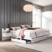 Concept Me Nolte wit met bruin bed met opbergruimte