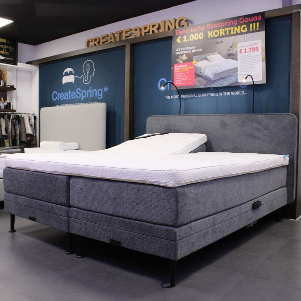 Boxspring gouda in showroom