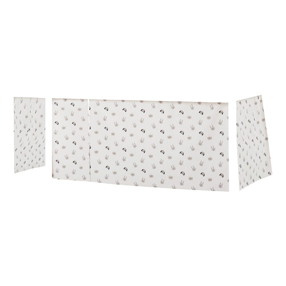 Hoppekids Huisdieren beige bedgordijn