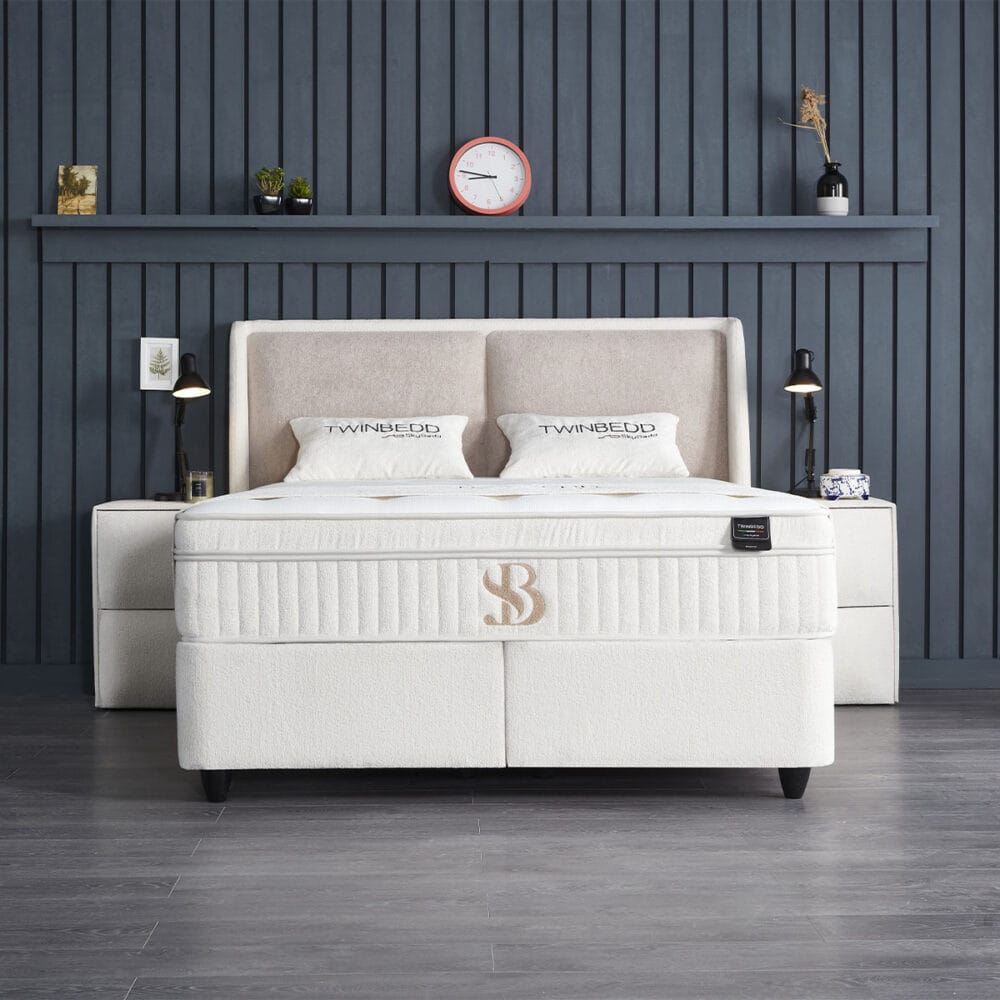 Skybedd Opbergboxspring Twinbedd