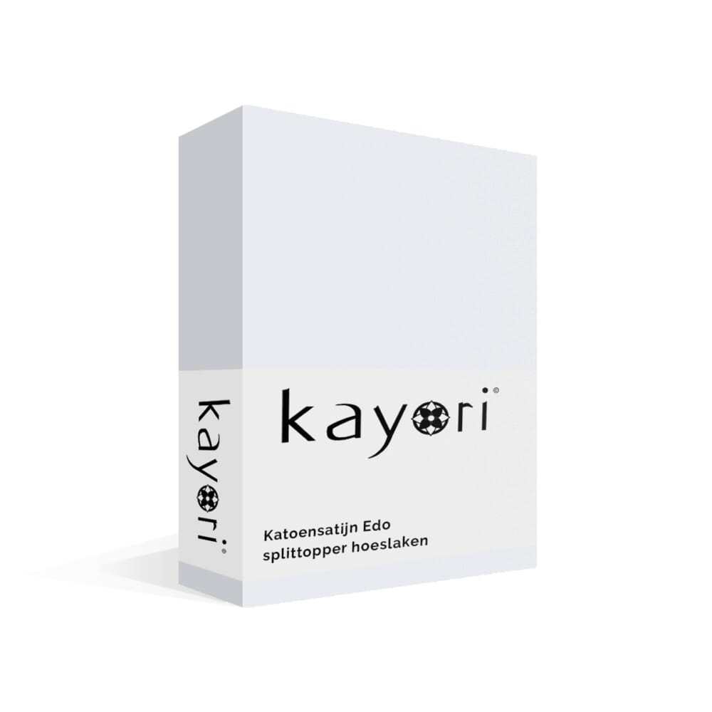 Kayori Edo Katoensatijn Splittopper Hoeslaken Wit