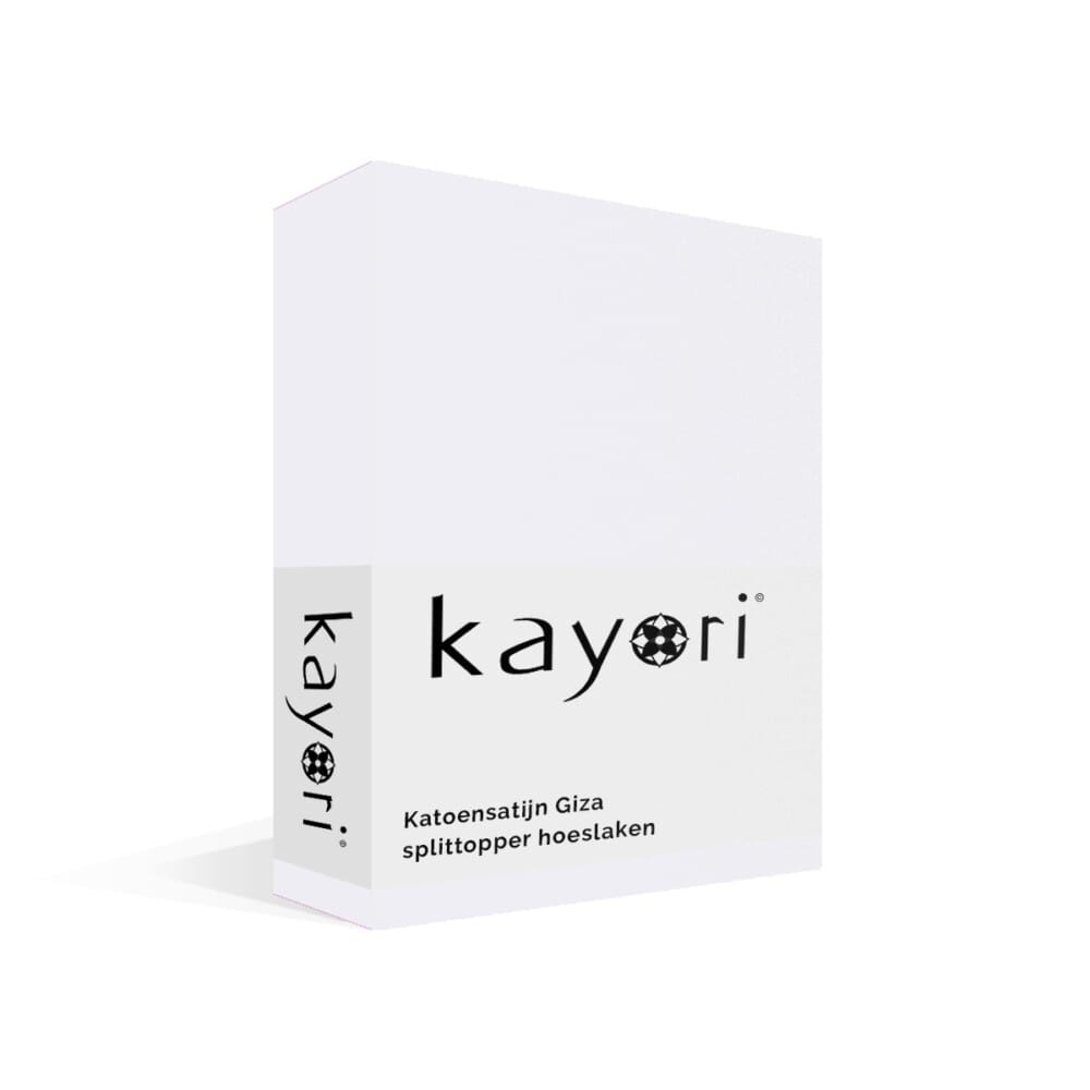 Kayori Giza Katoensatijn Splittopper Hoeslaken Wit